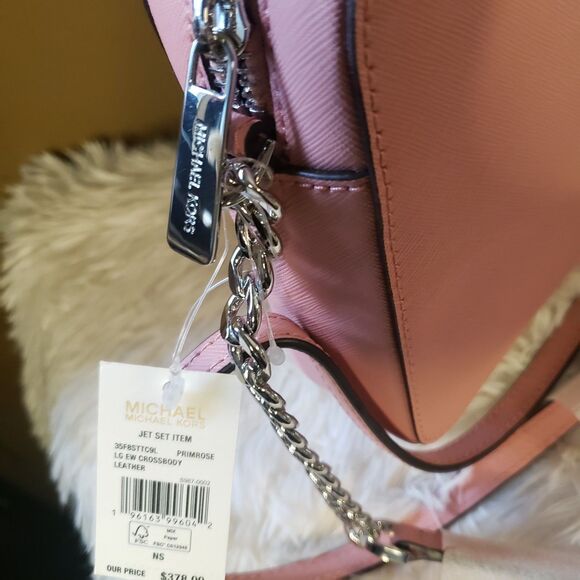 Michael Kors Jet Set Item Large Zip Chain Crossbody Primrose Pink NEW - Picture 5 of 5